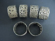 Hildesheimer Rose Satz Serviettenringe 6 Personen Durchbruch Echtsilber 925 TOP