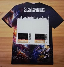 Scorpions limitiertes 2er-Briefmarkenset in T-Shirt-Form "universe"