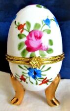 Porzellan Schmuckei Schmuck Ei Pillendose Schmuckdose Fabergè Stil Aufklappbar 