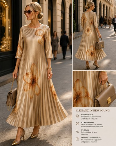 Elegantes plissee kleid mit - plissee-kleid,