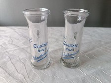 DDR 2 Schnapsgläser mit Henkel "Qualität aus Nordhausen" Korn Glas Stamper 2cl
