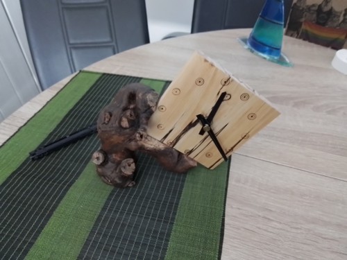 Tischuhr wurzel holz - tischuhr,