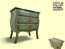 WMK I Formschöne kleine antike Kommode, Vollholz, handbemalt, mit Schubladen I W