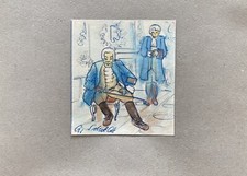 Georg Schott *1906 Person Männer mit Jacket Reiter Peitsche Interieur Aquarell