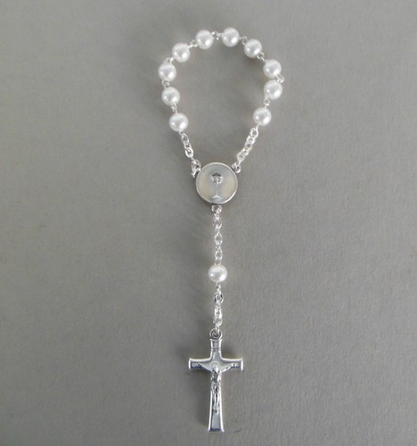 Rosenkranz weiße perlen mit - rosenkranz,