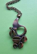 JORMA LAINE Vintage Anhänger Brutalist, FINNLAND! Finland Bronze