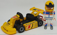 Playmobil Figur Gokart gelb mit Fahrer Zubehör 6869