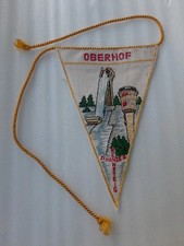 alter DDR Vintage Wimpel - OBERHOF - SCHANZE AM RENNSTEIG - gestickt - 15x10cm