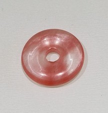 EDELSTEIN ANHÄNGER KLEINER DONUT 20 MM ERDBEERQUARZ 