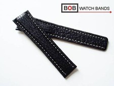 ECHT HAIFISCH FALTSCHLIESSENUHRBAND Kompatibel mit Breitlingfaltschließe 22-18mm