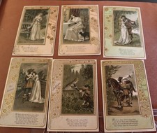 sechs tolle alte Prägekarten - Trompeter-Serie - 1903-1908