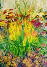 Ölgemälde Blumen Feuer im