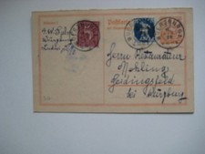 Postkarte  5+40+80 Pf.   Würzburg  nach Heidingsfeld  1922