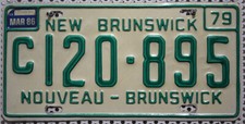 New Brunswick Nummernschild 1979 1986 Kanada Kennzeichen License Plate Canada C1