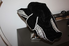 TOP Hut Dreispitz Fanny mit Spitze schwarz-gold - Piratenhut - Piratin - #1901