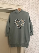 Next England Kleid Pulloverkleid Gr.104 Mädchen Pailletten Herz Mint Neuwertig 