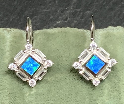 Opal ohrstecker blau - ohrstecker,