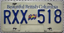 Kanada Nummernschild Auto Kennzeichen BRITISH COLUMBIA License Plate Canada R XX