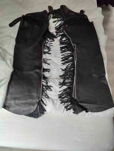 Leather western biker chaps