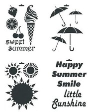 Schablone A4 Young Style Summer, zum Auftragen von Farbe zb Textil Heike Schäfer