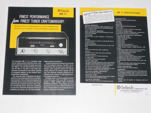 Mcintosh tuner brochure - mr-71,