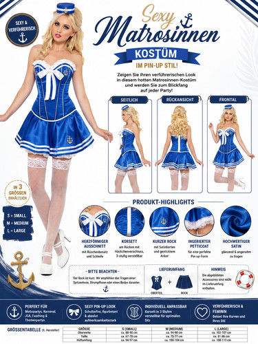 Sexy-Matrosinnenkostüm