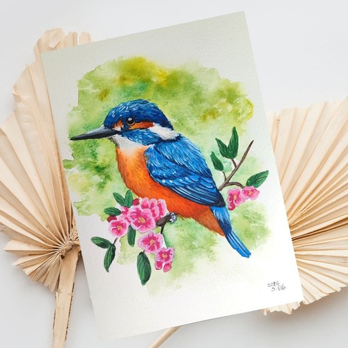 Eisvogel aquarellgemälde - in,