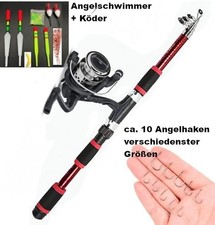 Angelset Rot Schwimmer Köder Spinnfischset Komplettset 1 Rute 1 Rolle + Zubehör