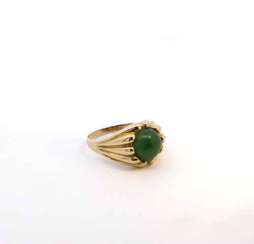 Herrenring mit grünem stein - mit,