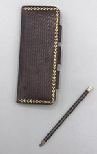 Portemonnaie Taschen Kalender 1909 mit Bleistift Leder Antik Alt Jugendstil