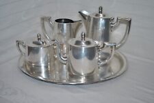 Deetjen Set 5 Teilig Silber Kaffee - Teeservice mit Tablet 20er Jahre ca. 4200g