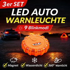 3x LED Warnleuchte Auto Magnet