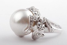 Perlen Kristall Ring 925 er