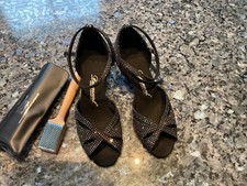 Diamant Tanzschuhe Damen 4 1/2  (37,5) schwarz Glitter Mod.  141 wie neu