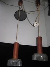 Deckenlampe echt Teak 50er 60er Design Vintage