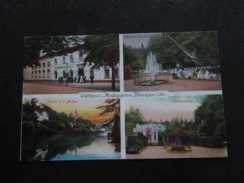 Zwickau gasthaus badegarten - ak, zwickau,gasthaus
