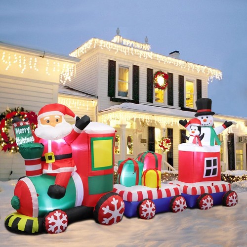 Aufblasbarer weihnachtszug mit - aufblasbarer,