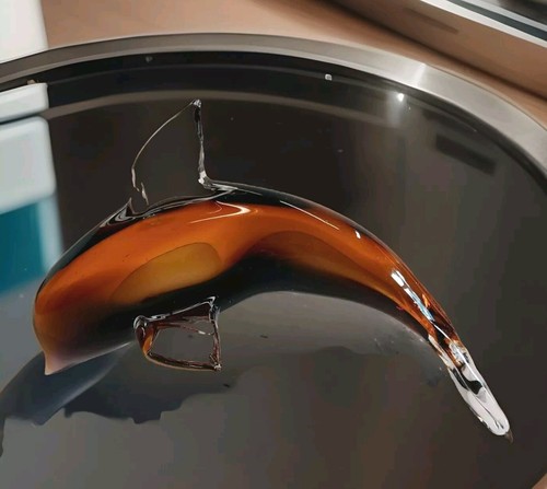 Glasfigur delfin skulptur - xl,