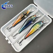 3 Stück + Box Minnow Vobler Angelköder Hart Kunstköder 3D Augen 9,5cm 11,5G