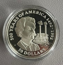 50 Dollars Cookinseln 1990 500 Years of America - Mark Twain and Mississipi PP