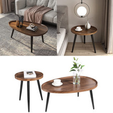 2x Vintage Couchtisch Rund