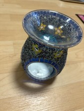 Teelicht Mosaik Sternchen Glas Blau Stöffchen