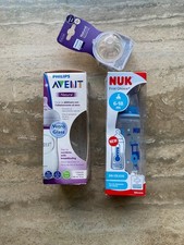 Avent-Babyflasche + Nuk-Babyflasche neuwertig + Avent-Sauger neu