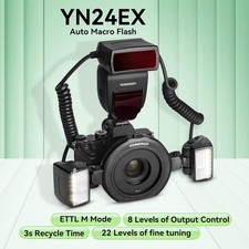 Yongnuo YN24EX E-TTL Twin Lite Macro Flash Speedlite for Canon Camera Flash Head