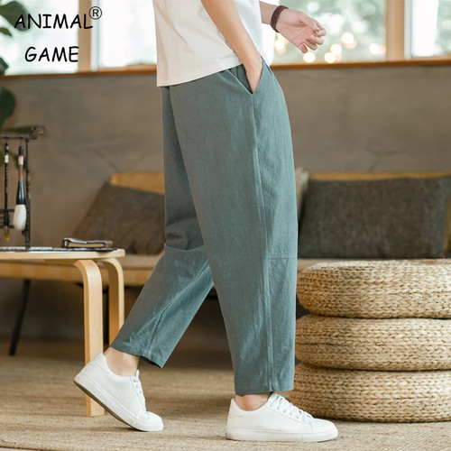 Herren leinen hose - leinen, baumwolle