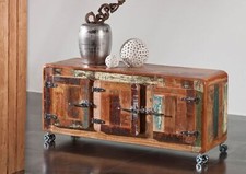 Freezy #04 Sideboard Kommode Mehrzweckschrank Massivholz Altholz Eisen Rollen