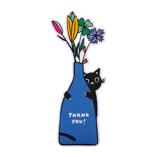 Die cut black cat design - black,