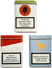 3x Metall-Zigarettenetui