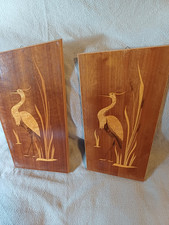 2 x DDR Kraniche Bild Holz