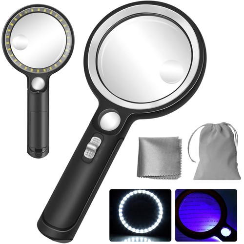 Lupe mit led licht - 20x, 45x